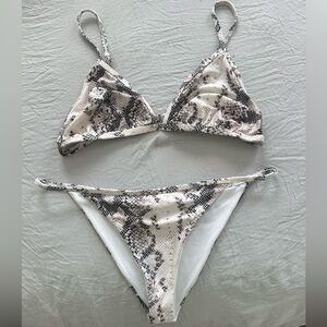 PacSun Snake Print Bikini Set - Black and White